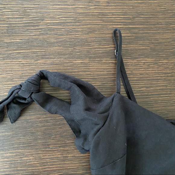 A&F black linen midi dress with tie shoulders - Picture 7 of 14